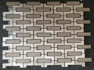 azulejos de mármol gris de madera para la pared del baño