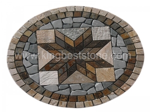 piedra de pizarra de cuarzo estrella de gran tamaño medallón de mosaico
