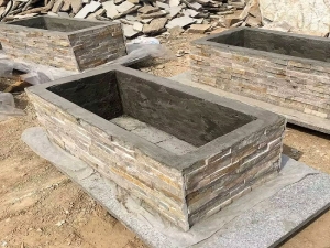 Pilares de piedra de caja de agua de piedra de pizarra de cemento de pizarra