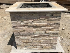 caja de cemento de piedra cultivada pizarra clara