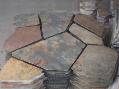 piezas de piedra oxidado cultural malla enrejada calzada piedra