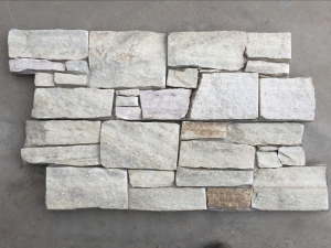 panel de piedra con respaldo de piedra blanca